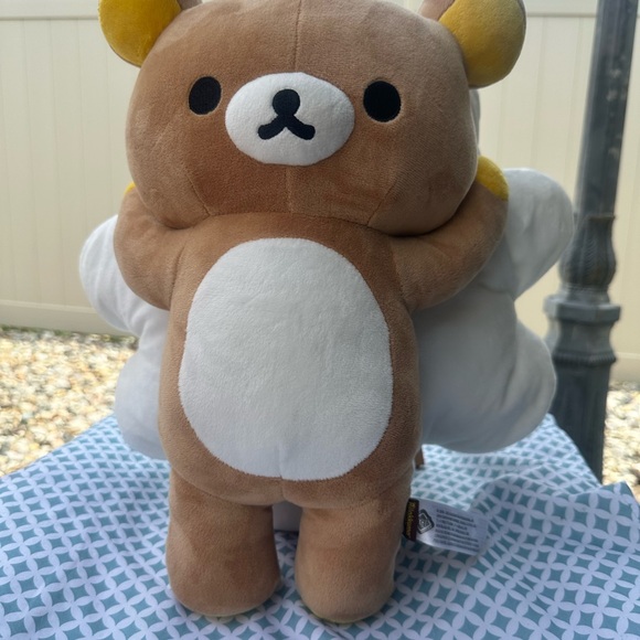 Rilakumma Lying on cloud Bear brown  and White Stuffed Bear Toy - Picture 1 of 6
